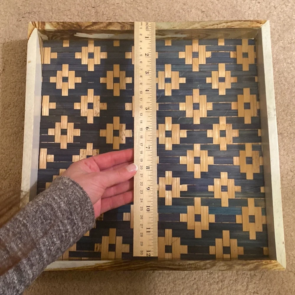 Bamboo wood square tray